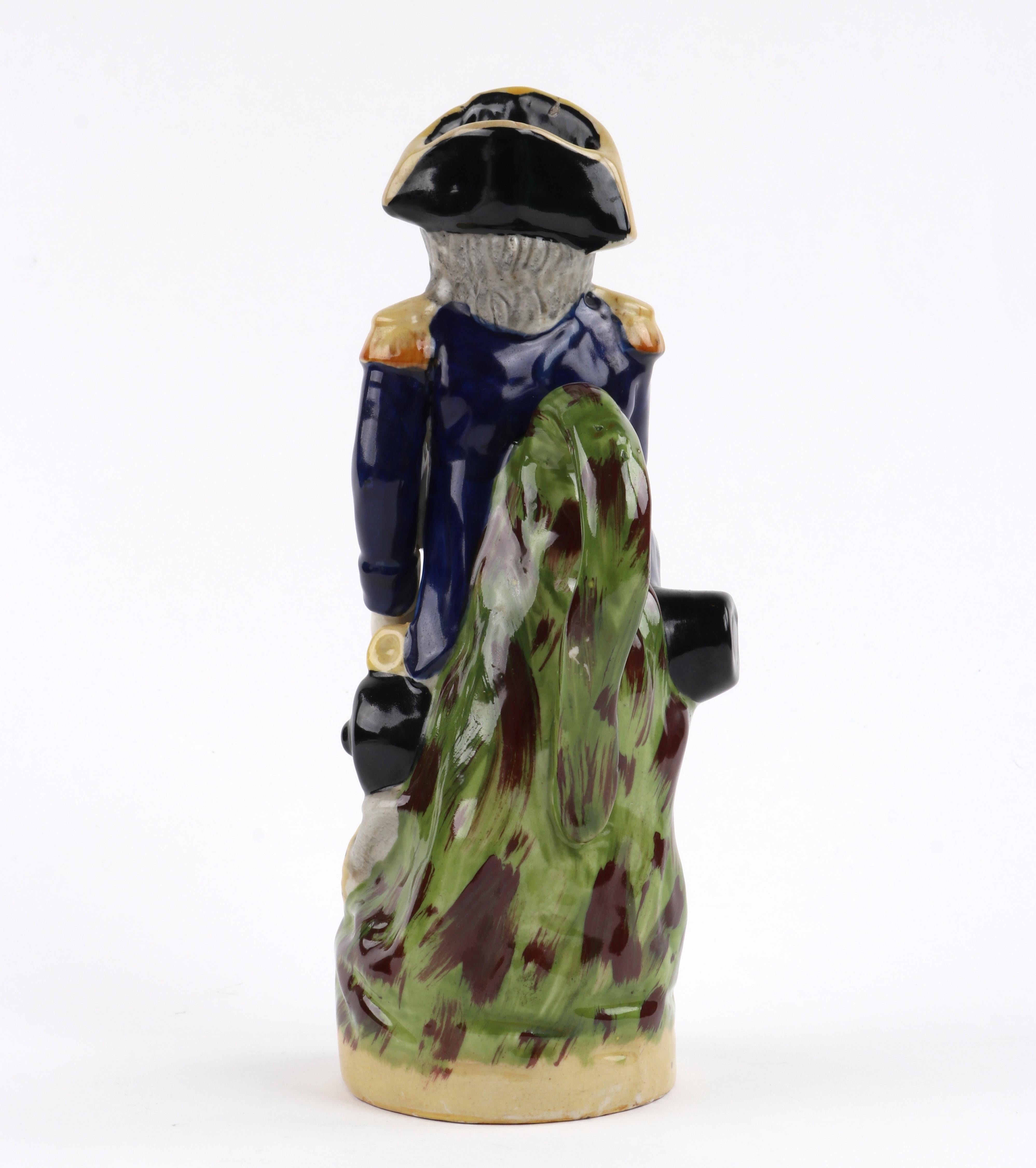 English Antique Staffordshire Lord Horatio Nelson Hand Painted Toby Jug Pitcher Figure For Sale