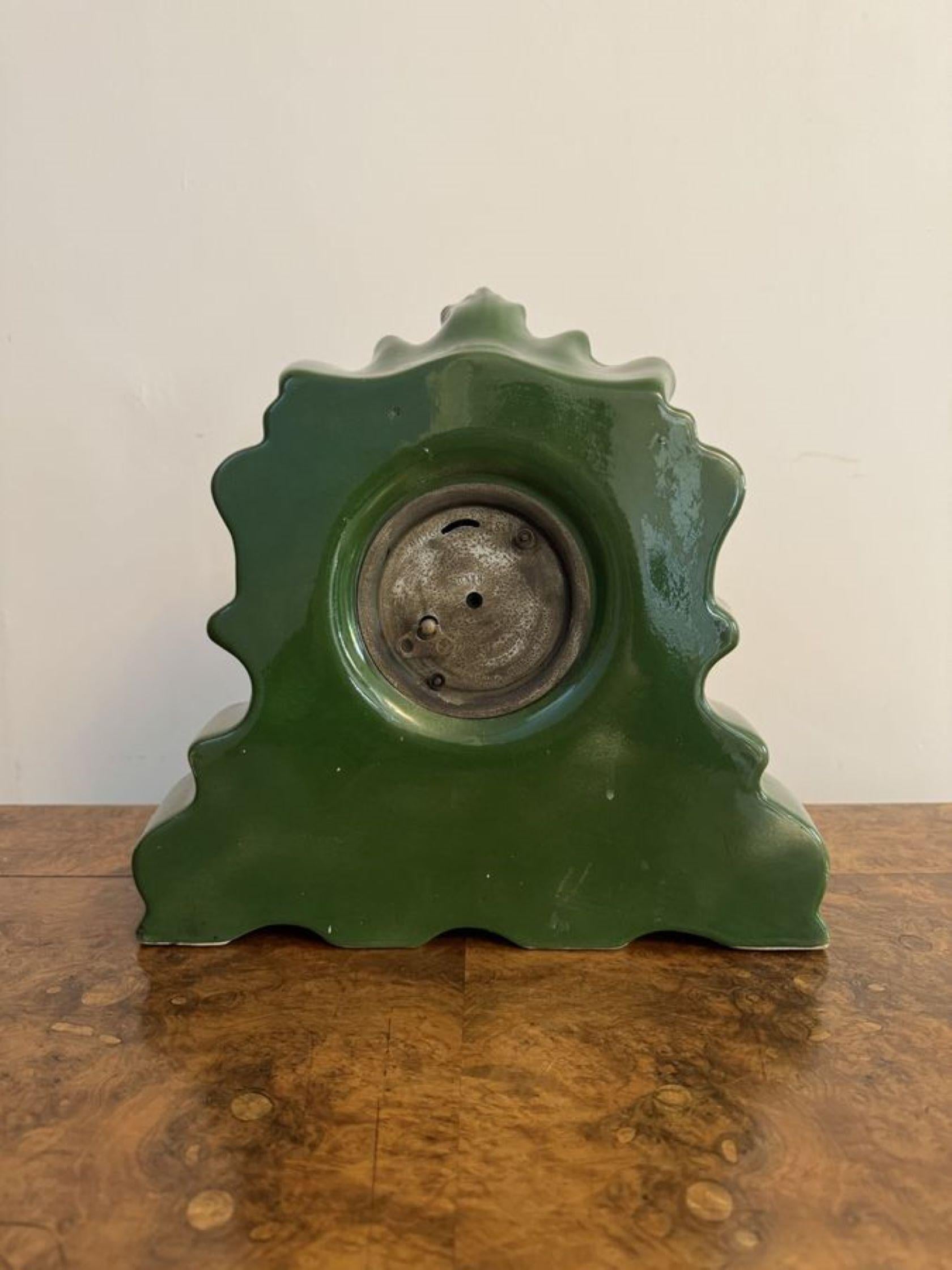 Ceramic Antique Staffordshire mantle clock For Sale
