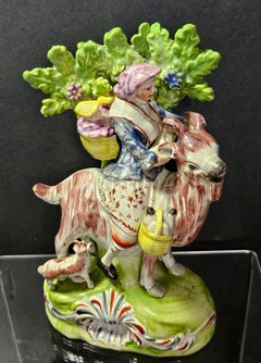 Antique Staffordshire Pearlware Bocage Figure Group 1820
