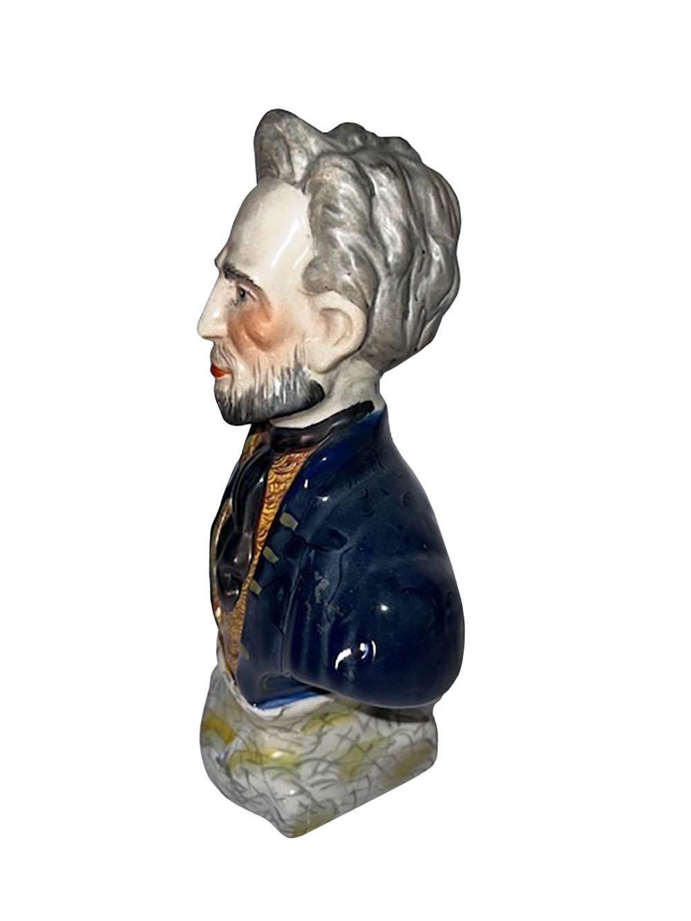 English Antique Staffordshire Pearlware Bust For Sale