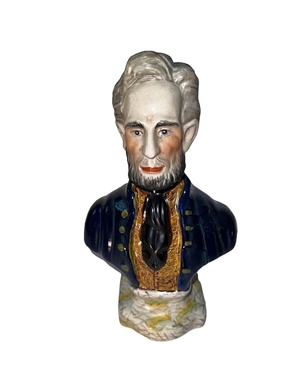 Antique Staffordshire Pearlware Bust In Good Condition For Sale In Dallas, TX