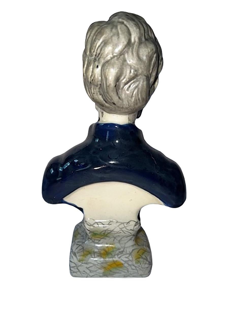 Fin du XIXe siècle Buste ancien en céramique perlée du Staffordshire en vente