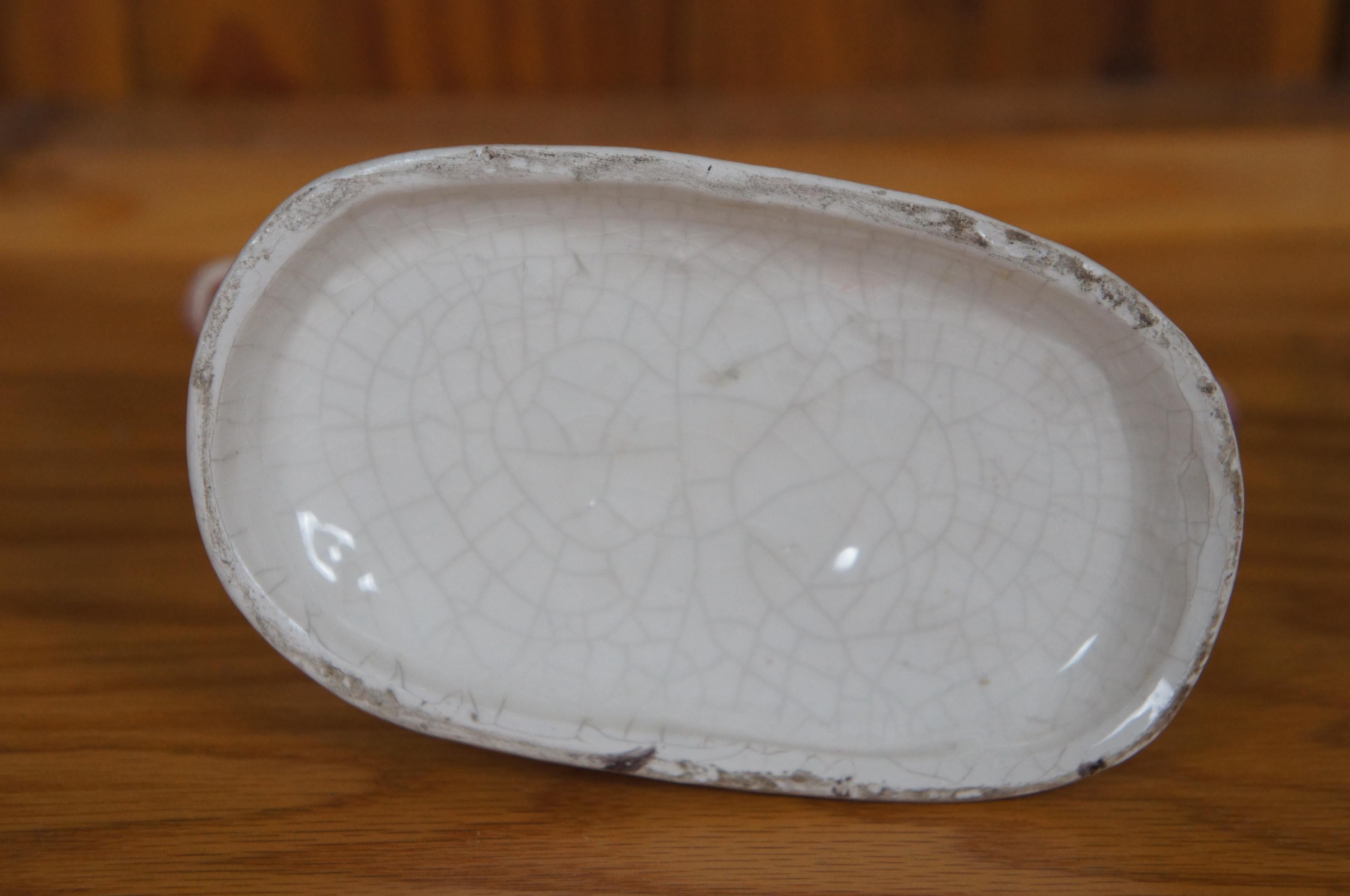 Antiker Staffordshire-Perlengeschirr Shamrock Kleeblatt Kuh Weizenkrug 7