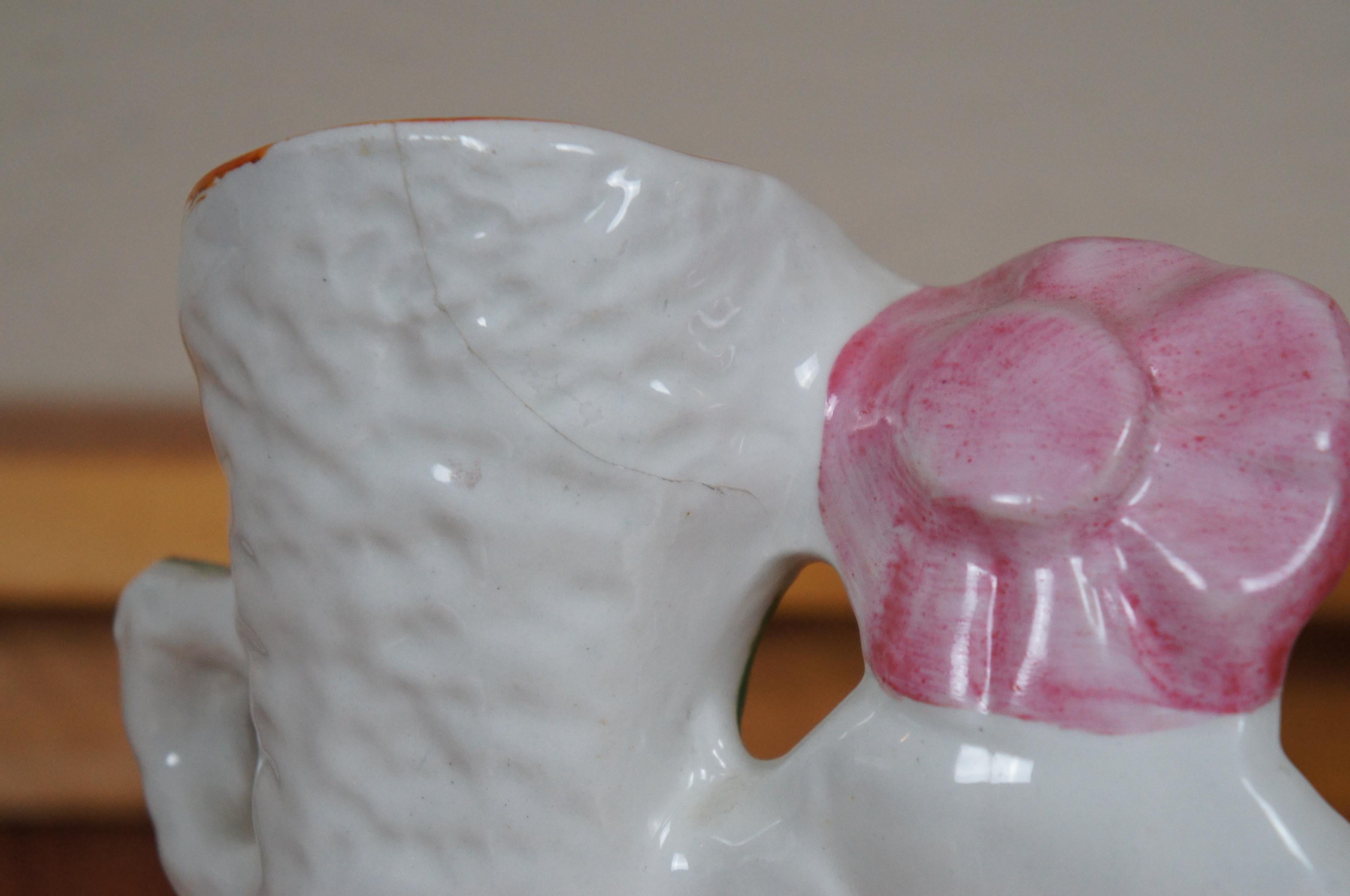 Antico vaso in porcellana dello Staffordshire con fagiano e coniglio da rovesciare 11