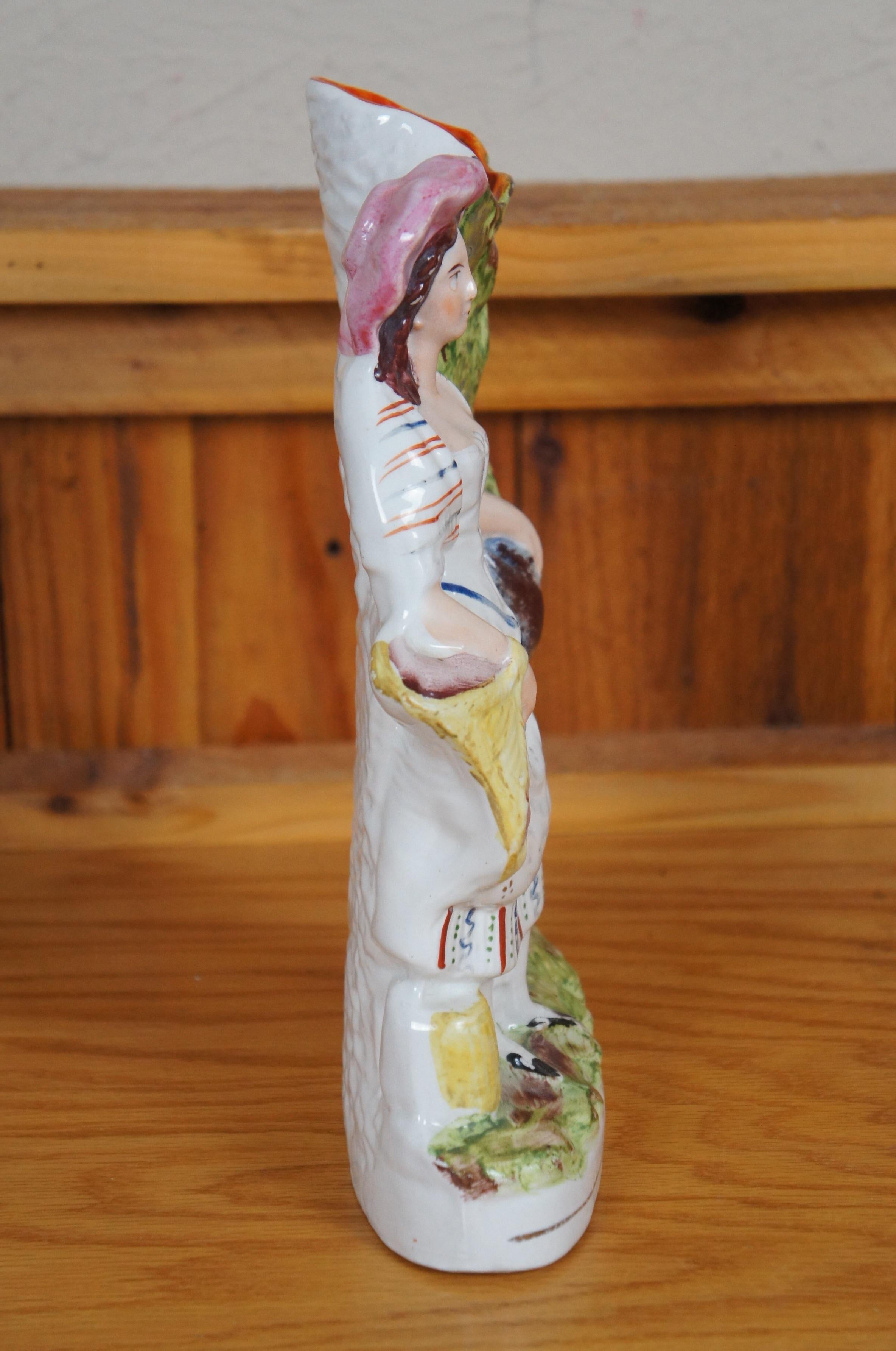 Porcellana Antico vaso in porcellana dello Staffordshire con fagiano e coniglio da rovesciare 11