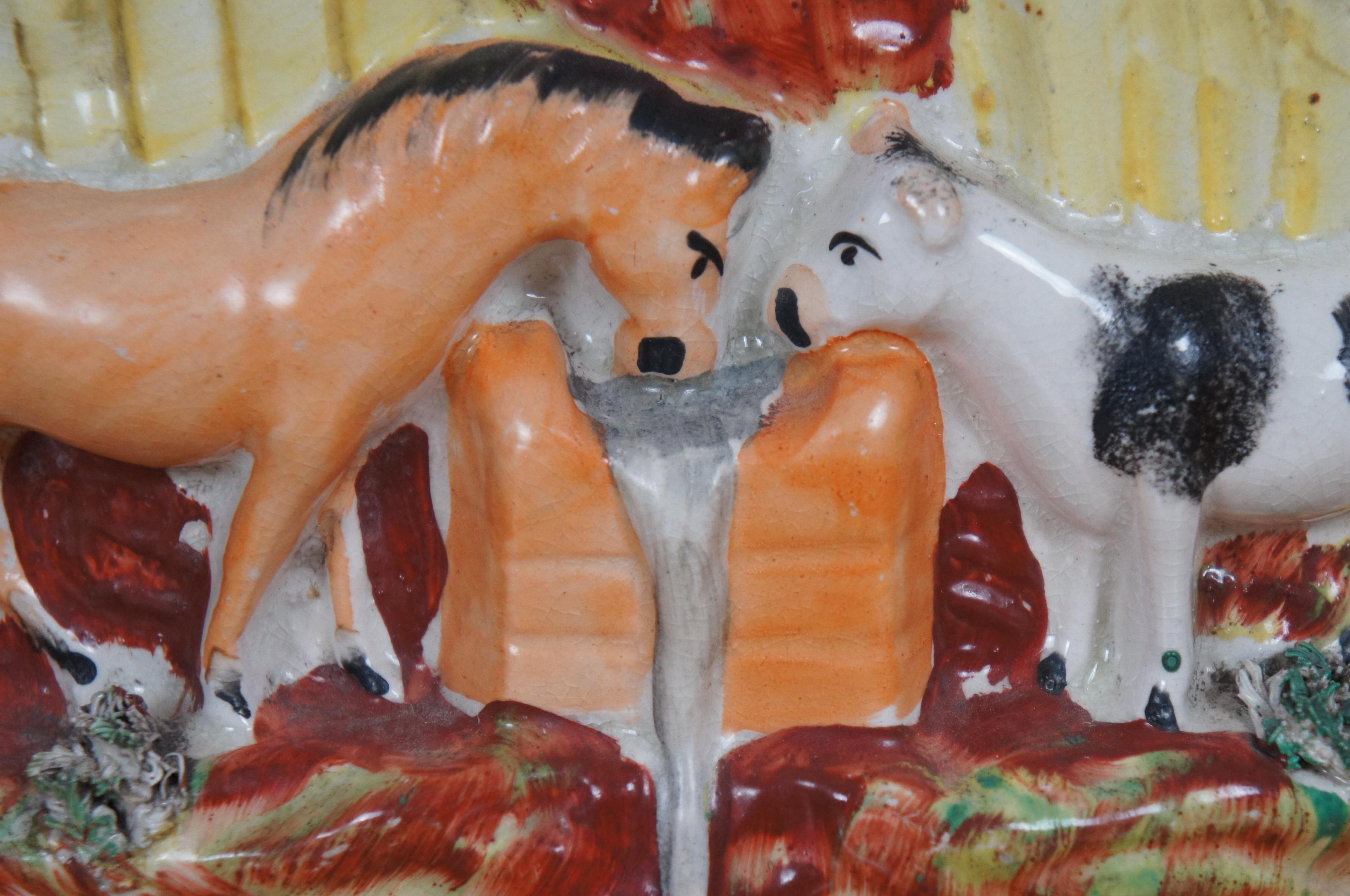Vase antique Staffordshire en porcelaine Good Companions Tree of Life Spill 11 po. en vente 5