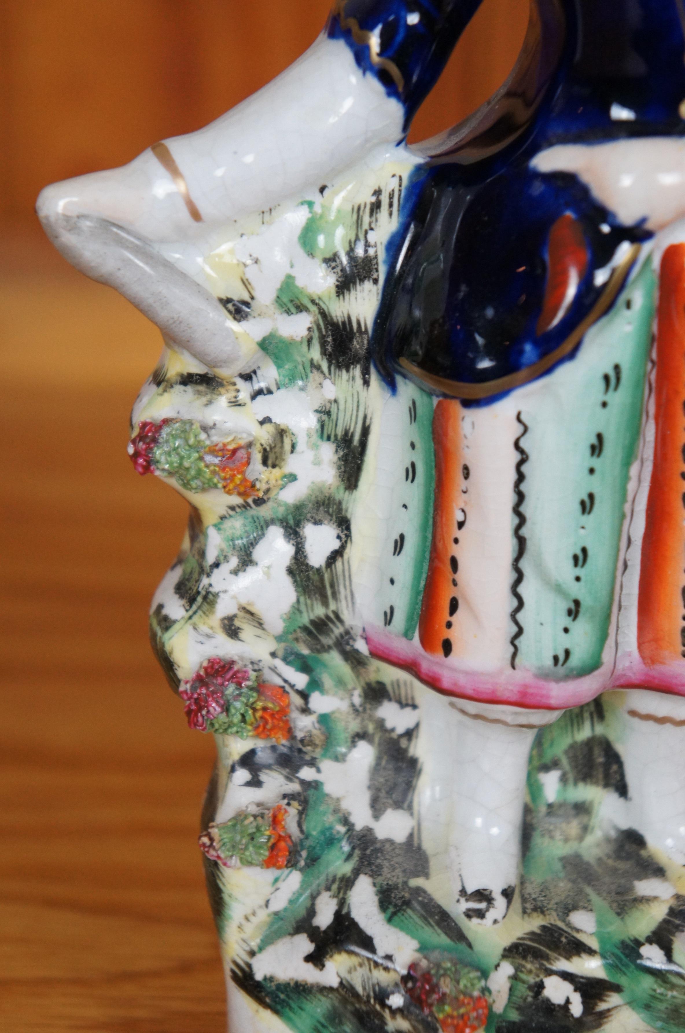 Antica statuetta del pastore scozzese Highlander in porcellana Staffordshire 9