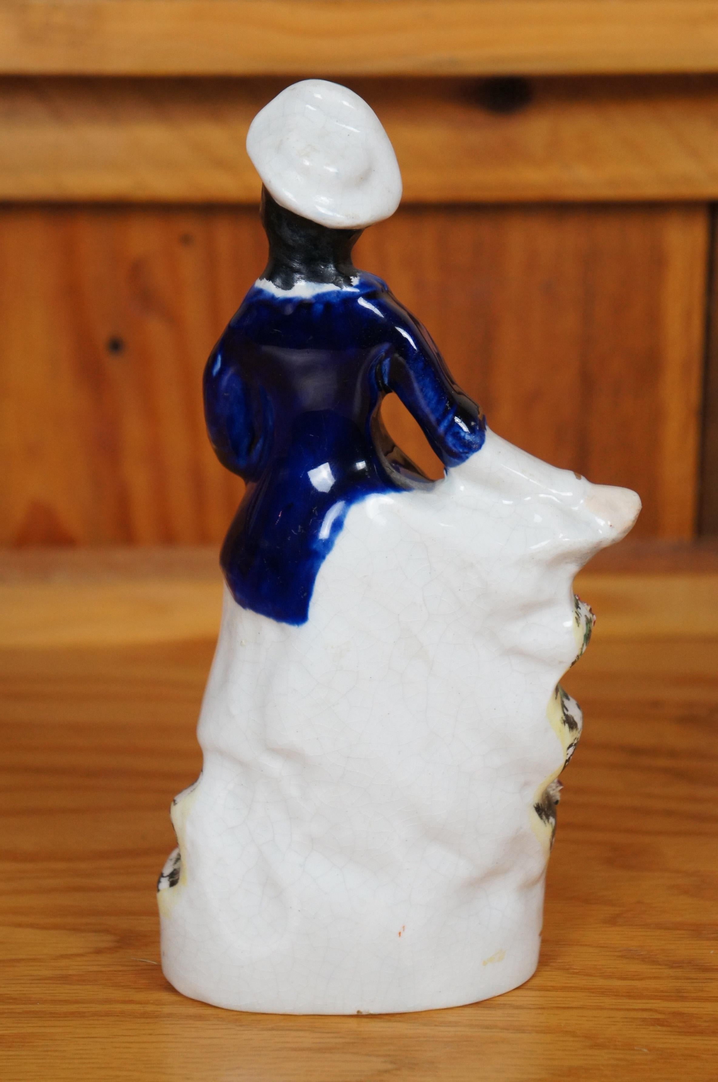 Antica statuetta del pastore scozzese Highlander in porcellana Staffordshire 9