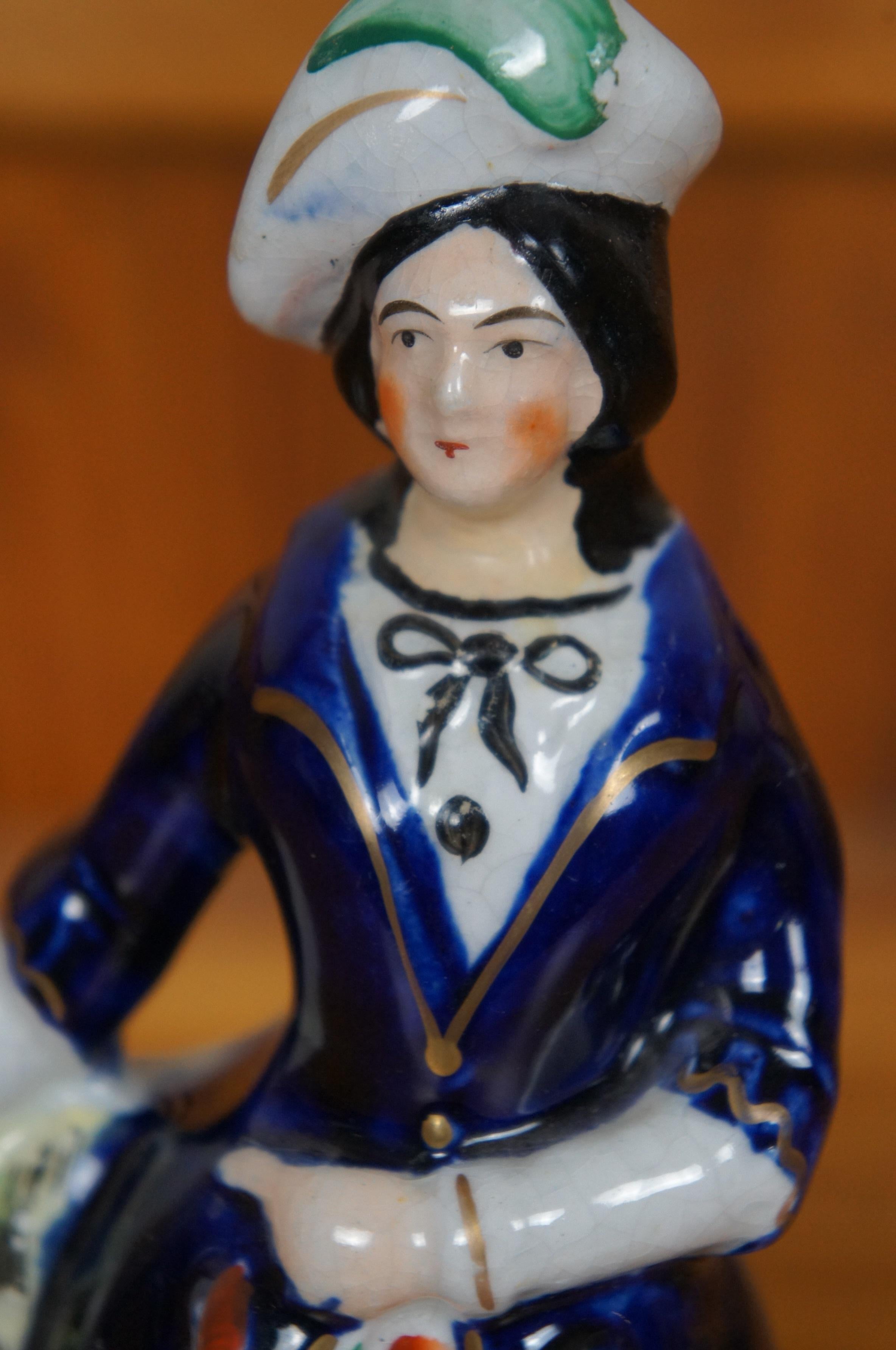 Antica statuetta del pastore scozzese Highlander in porcellana Staffordshire 9