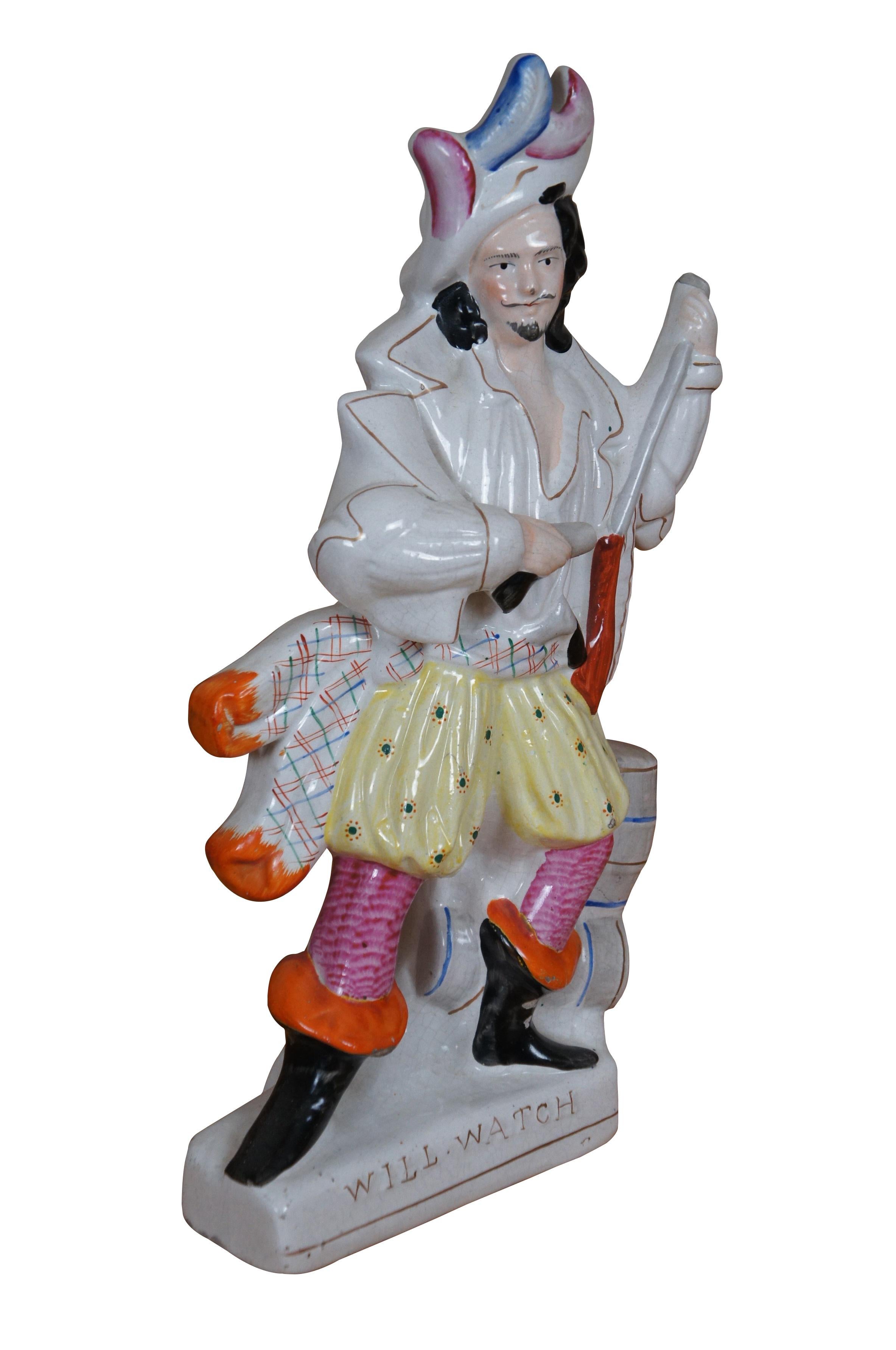 Vittoriano Antico Staffordshire in porcellana Will Watch The Bold Smuggler Figurine 16