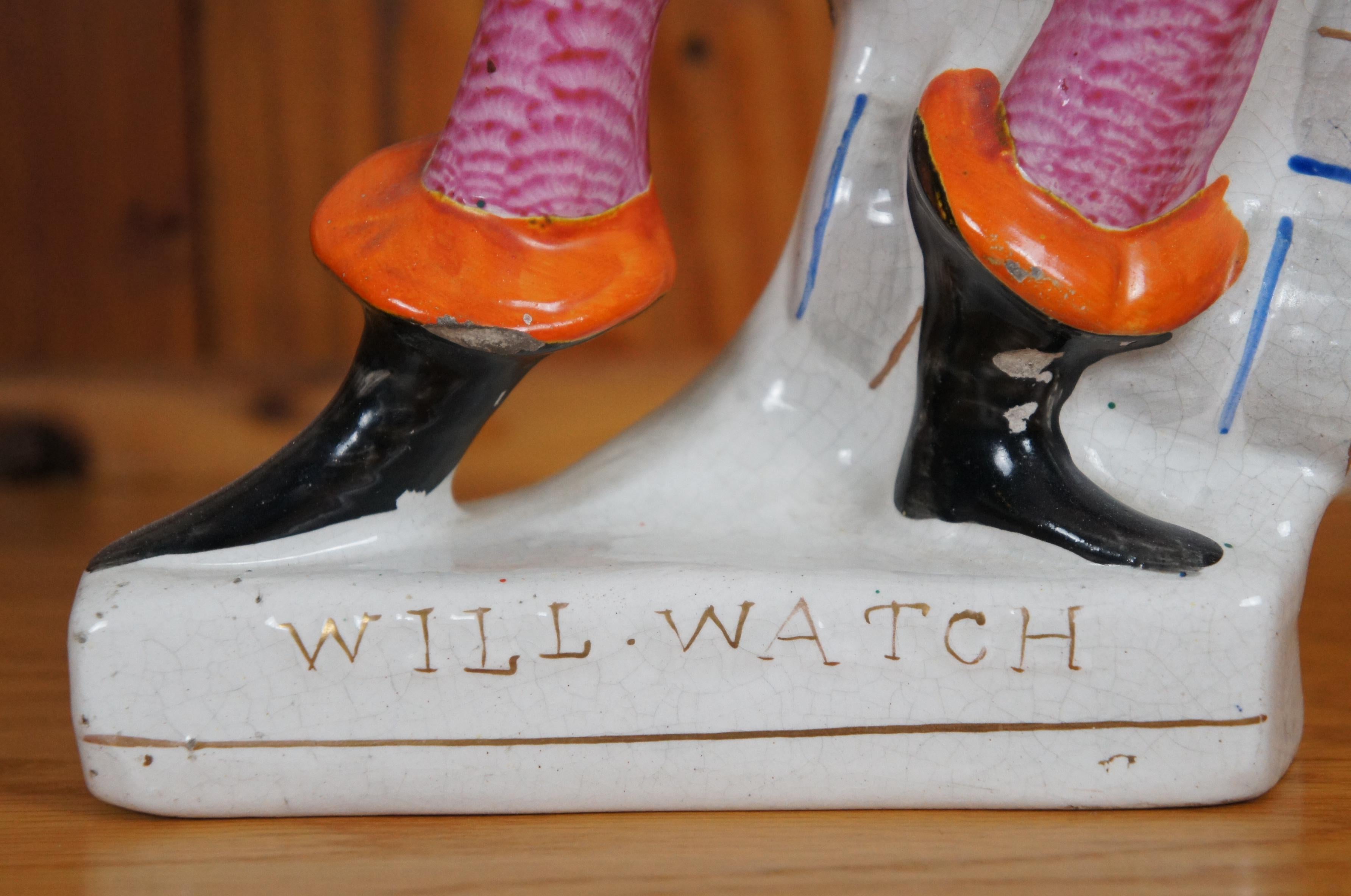 Antico Staffordshire in porcellana Will Watch The Bold Smuggler Figurine 16