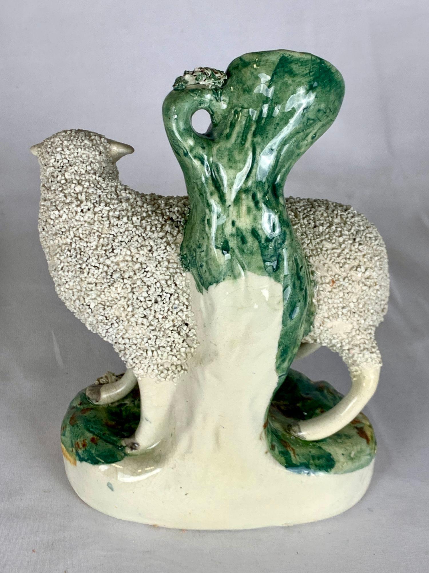 Antique Staffordshire Pottery Sheep England Circa 1860 In Excellent Condition In Katonah, NY