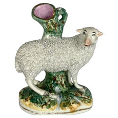 Antike Staffordshire-Keramik Schafe, England, um 1860
