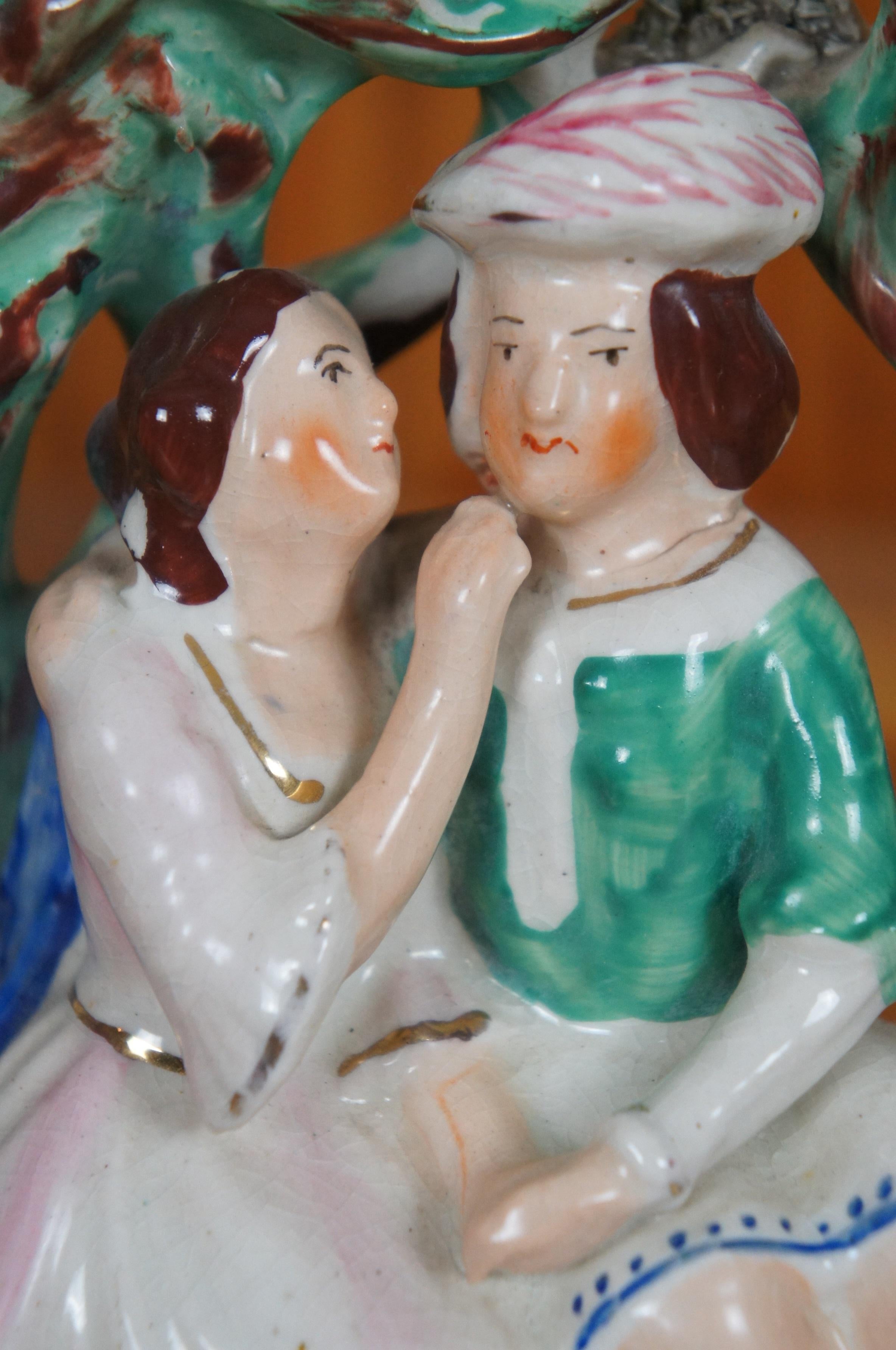 Antiquities Staffordshire Romeo & Juliet Lovers in the Garden Figurine 8