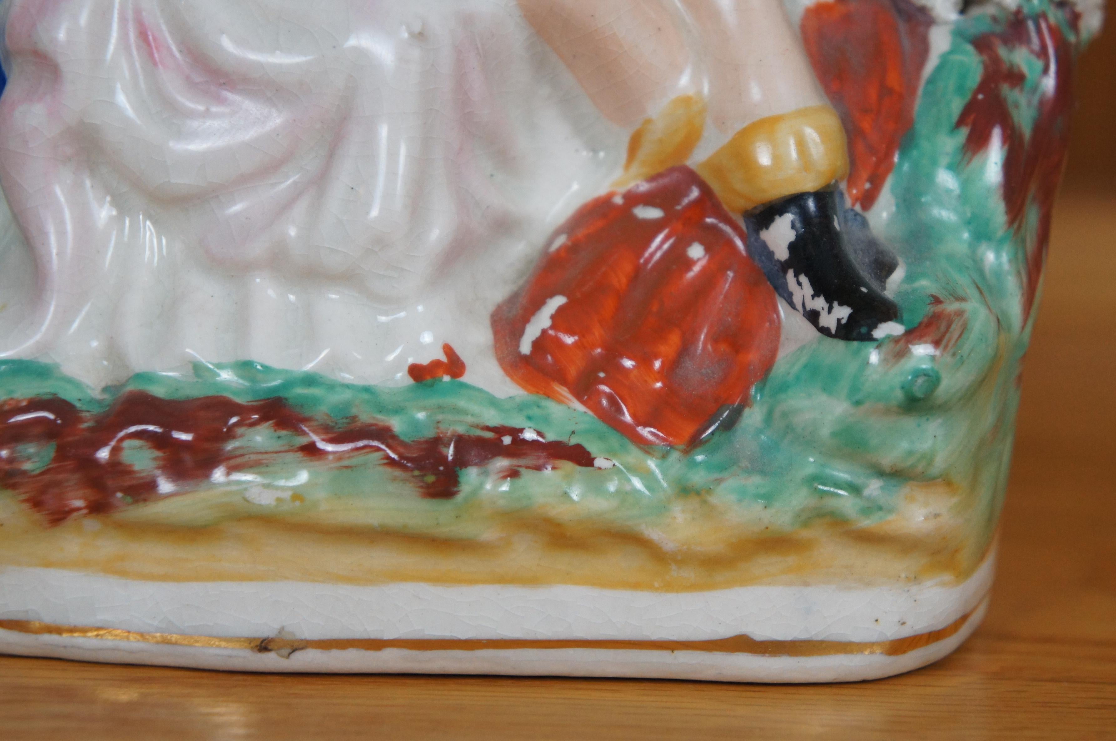 Antiquities Staffordshire Romeo & Juliet Lovers in the Garden Figurine 8