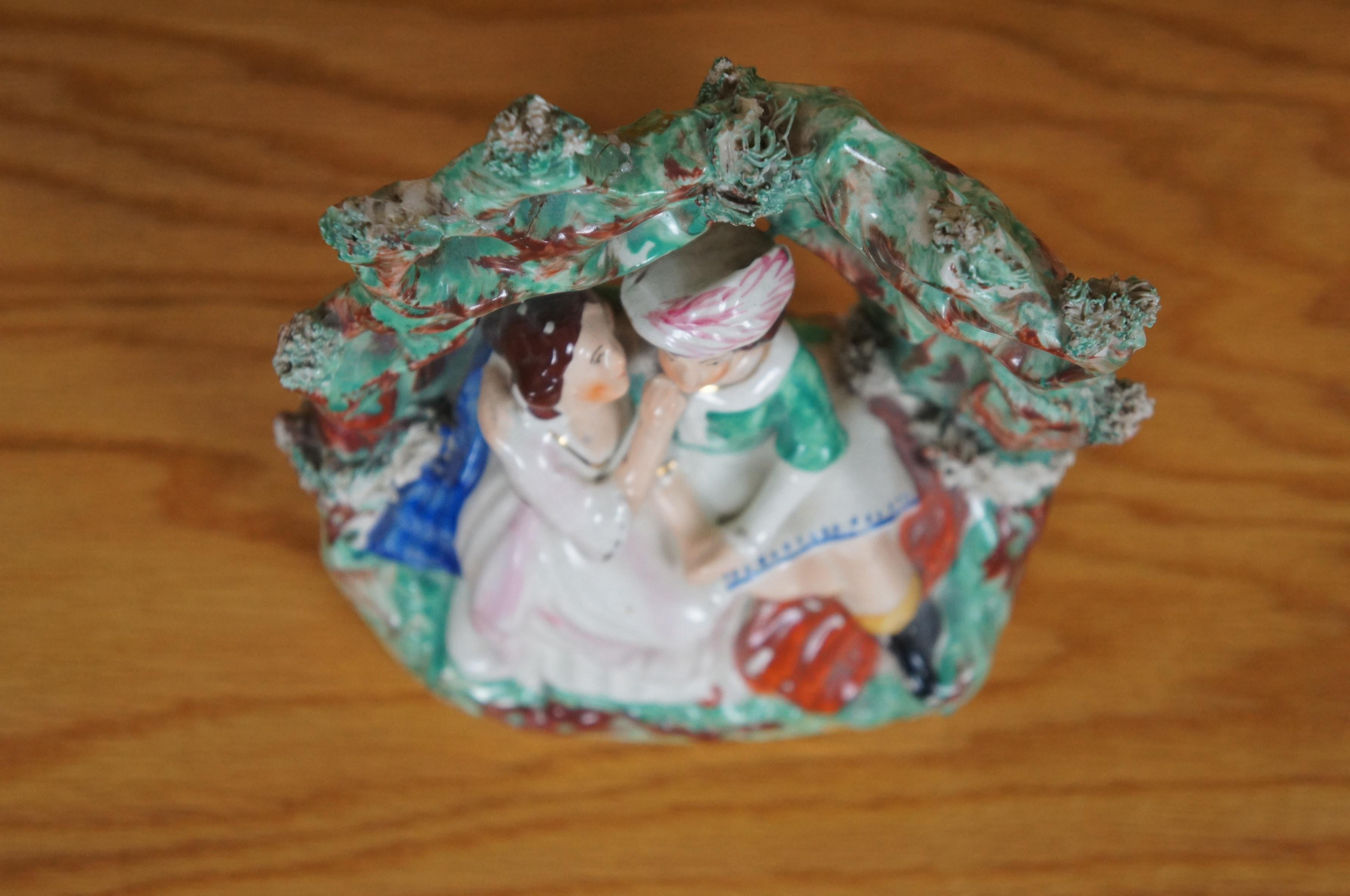 Antiquities Staffordshire Romeo & Juliet Lovers in the Garden Figurine 8
