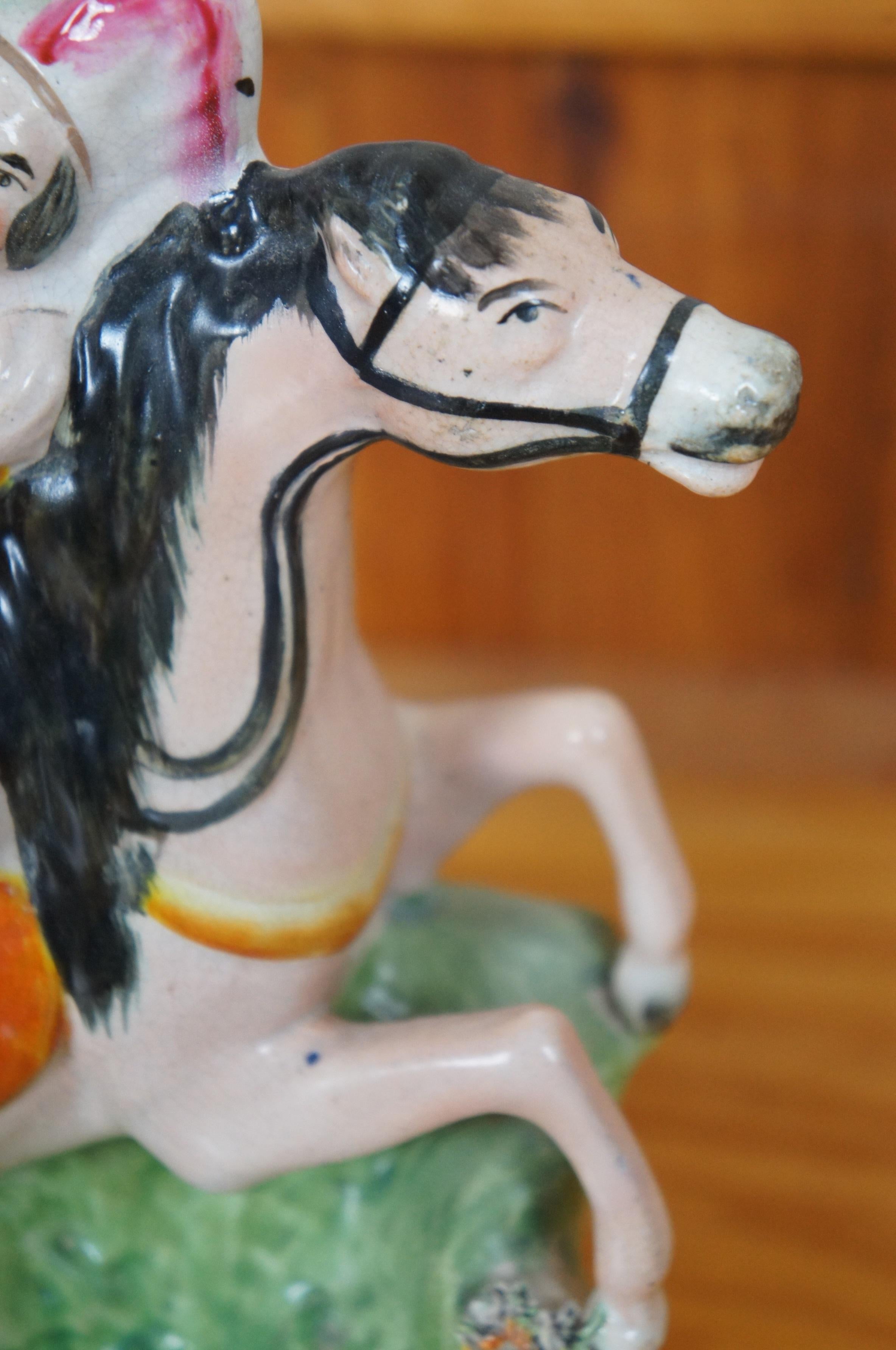 Antica statuetta di Saint George e della principessa a cavallo dello Staffordshire da 11 pollici in vendita 4