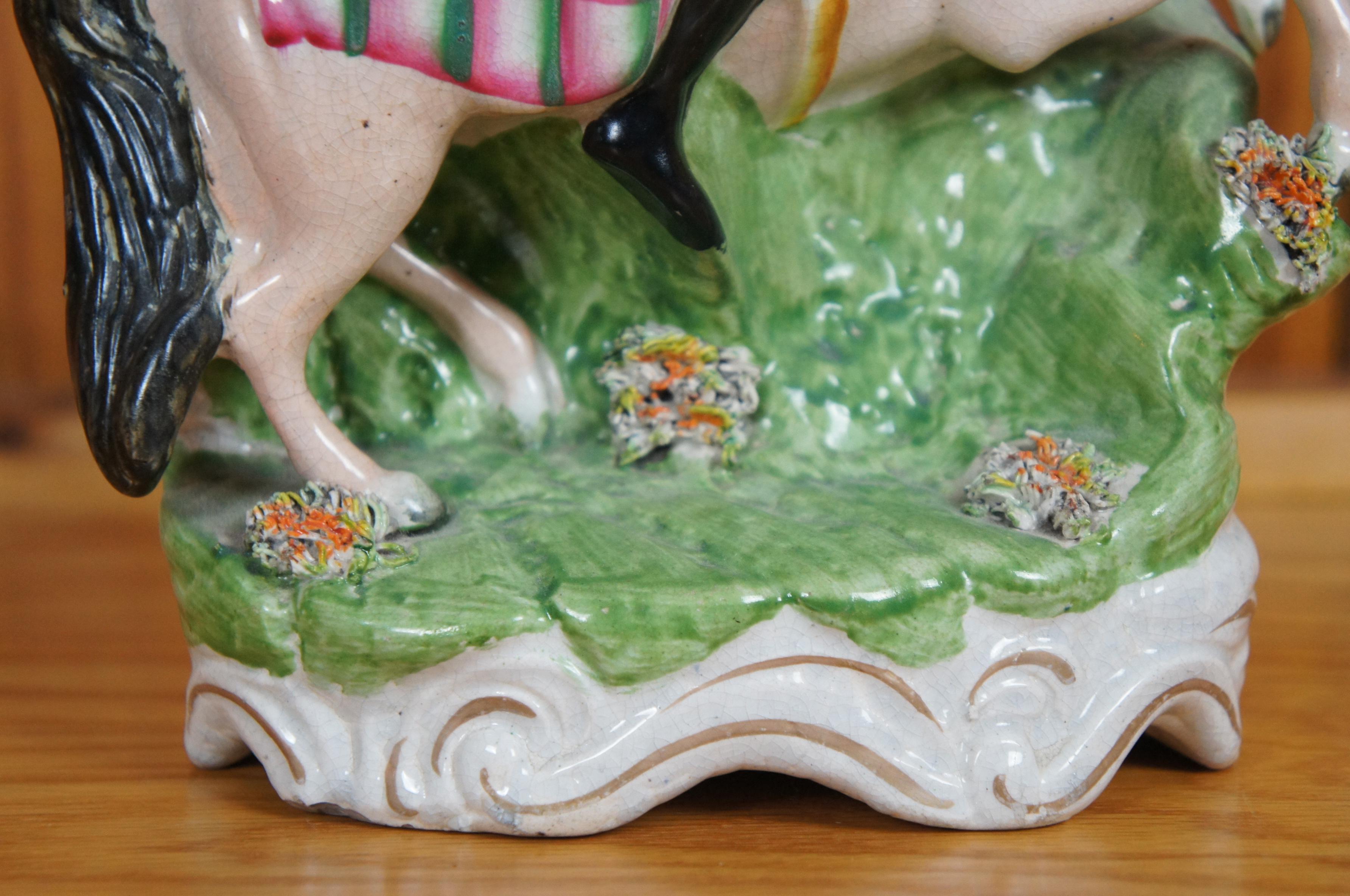 Antica statuetta di Saint George e della principessa a cavallo dello Staffordshire da 11 pollici in vendita 5