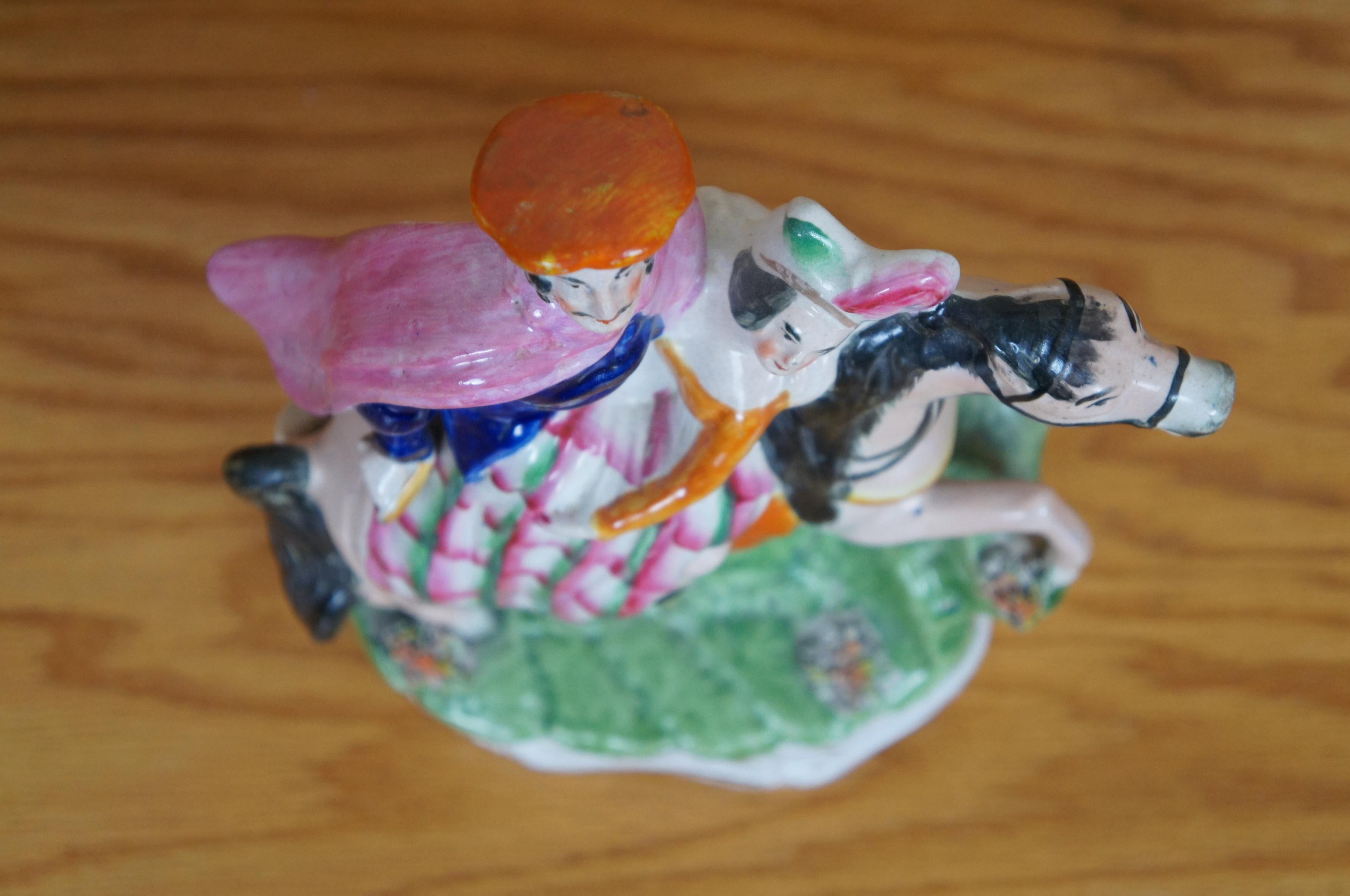 Antica statuetta di Saint George e della principessa a cavallo dello Staffordshire da 11 pollici in vendita 1