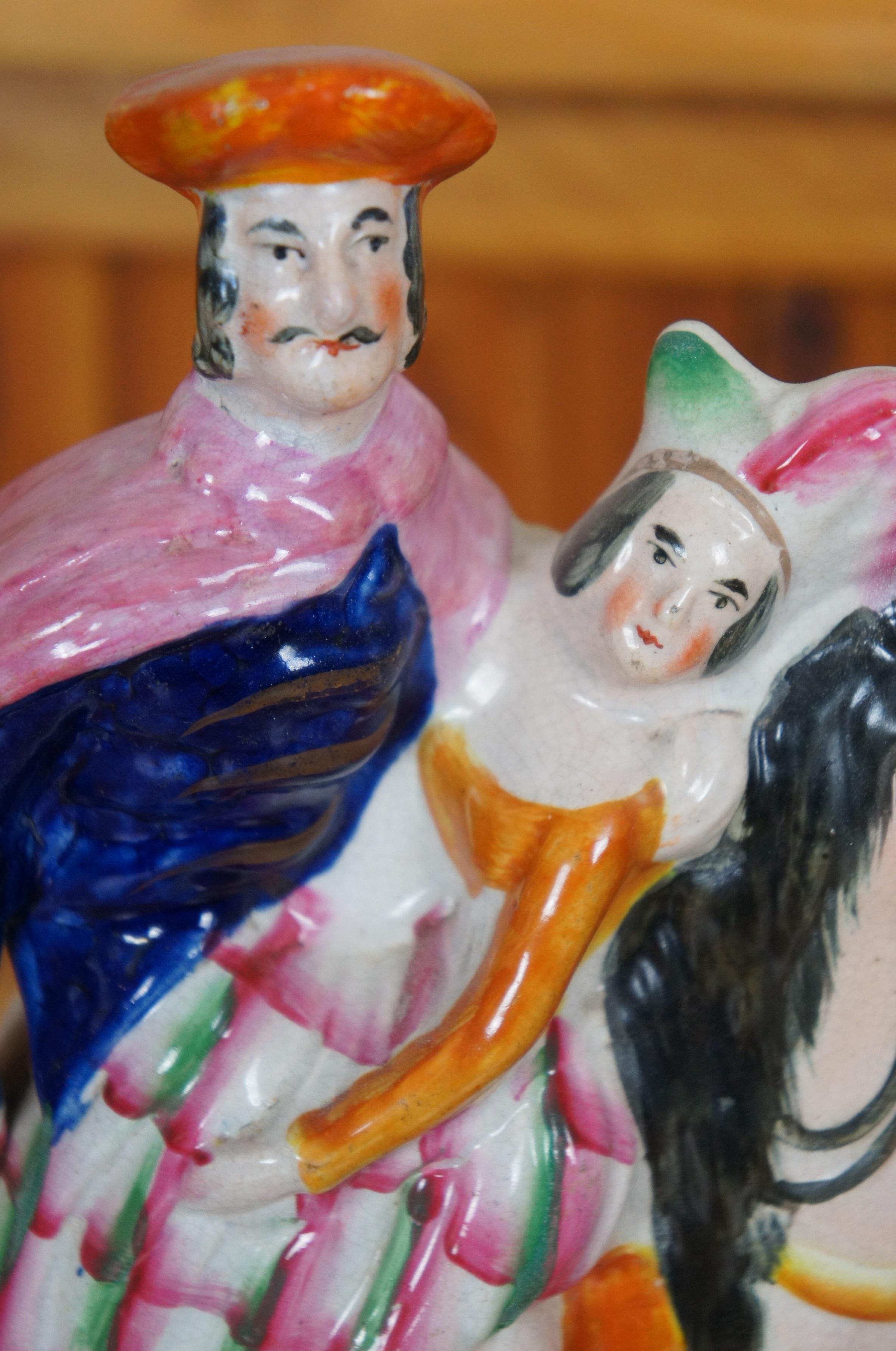 Antica statuetta di Saint George e della principessa a cavallo dello Staffordshire da 11 pollici in vendita 3