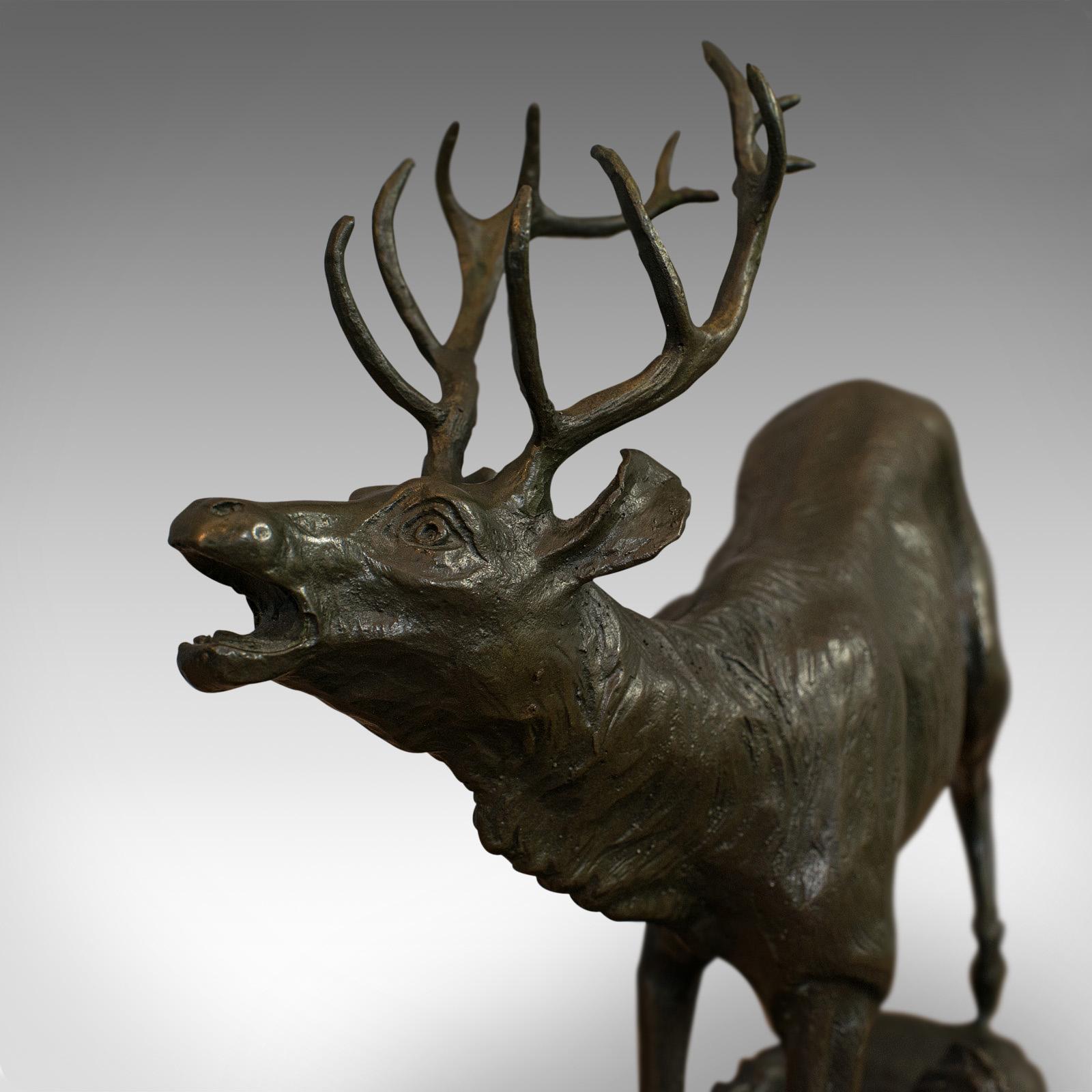 Antique Stag Bronze, French, Deer, Elk, Prosper LeCourtier, Victorian circa 1900 2