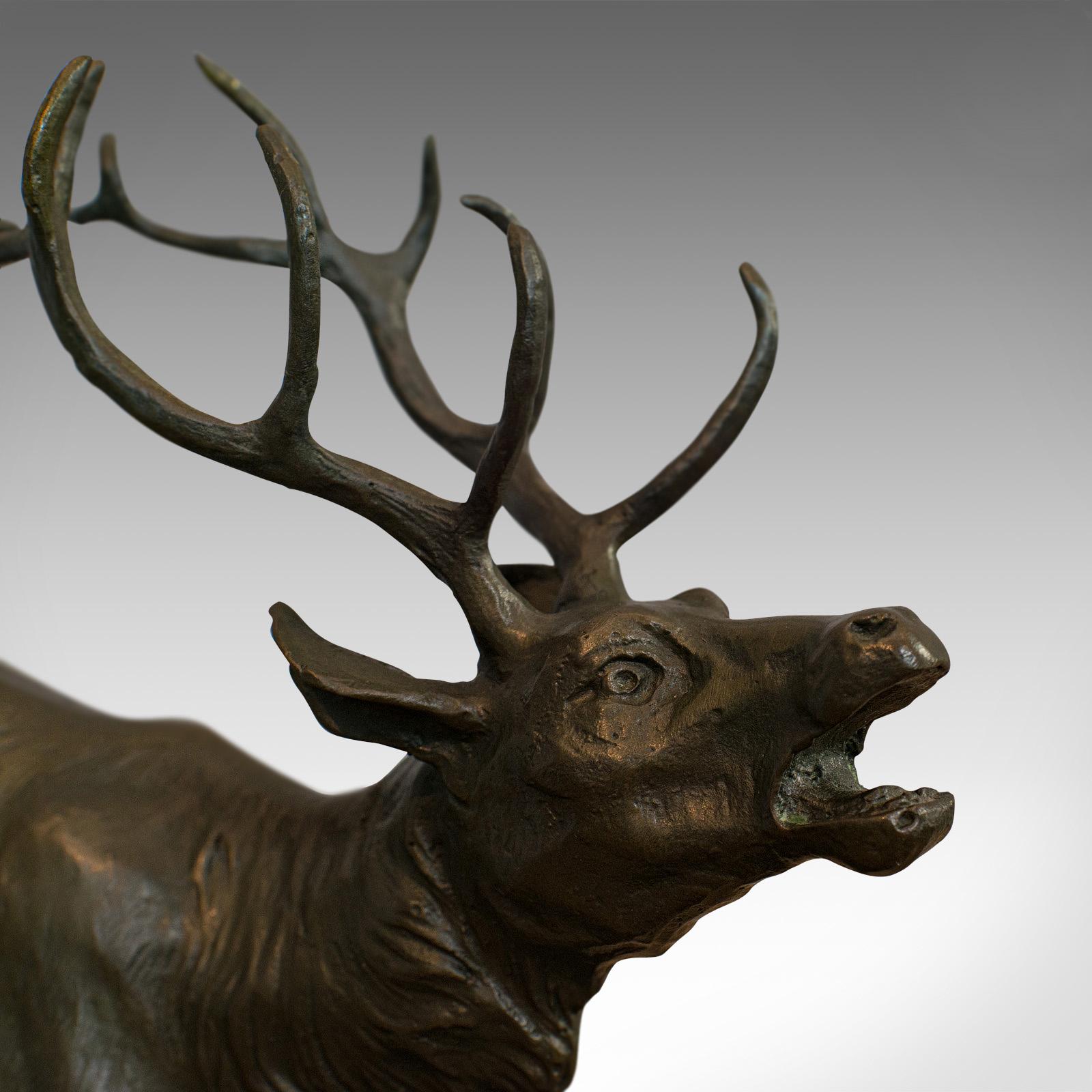 20th Century Antique Stag Bronze, French, Deer, Elk, Prosper LeCourtier, Victorian circa 1900