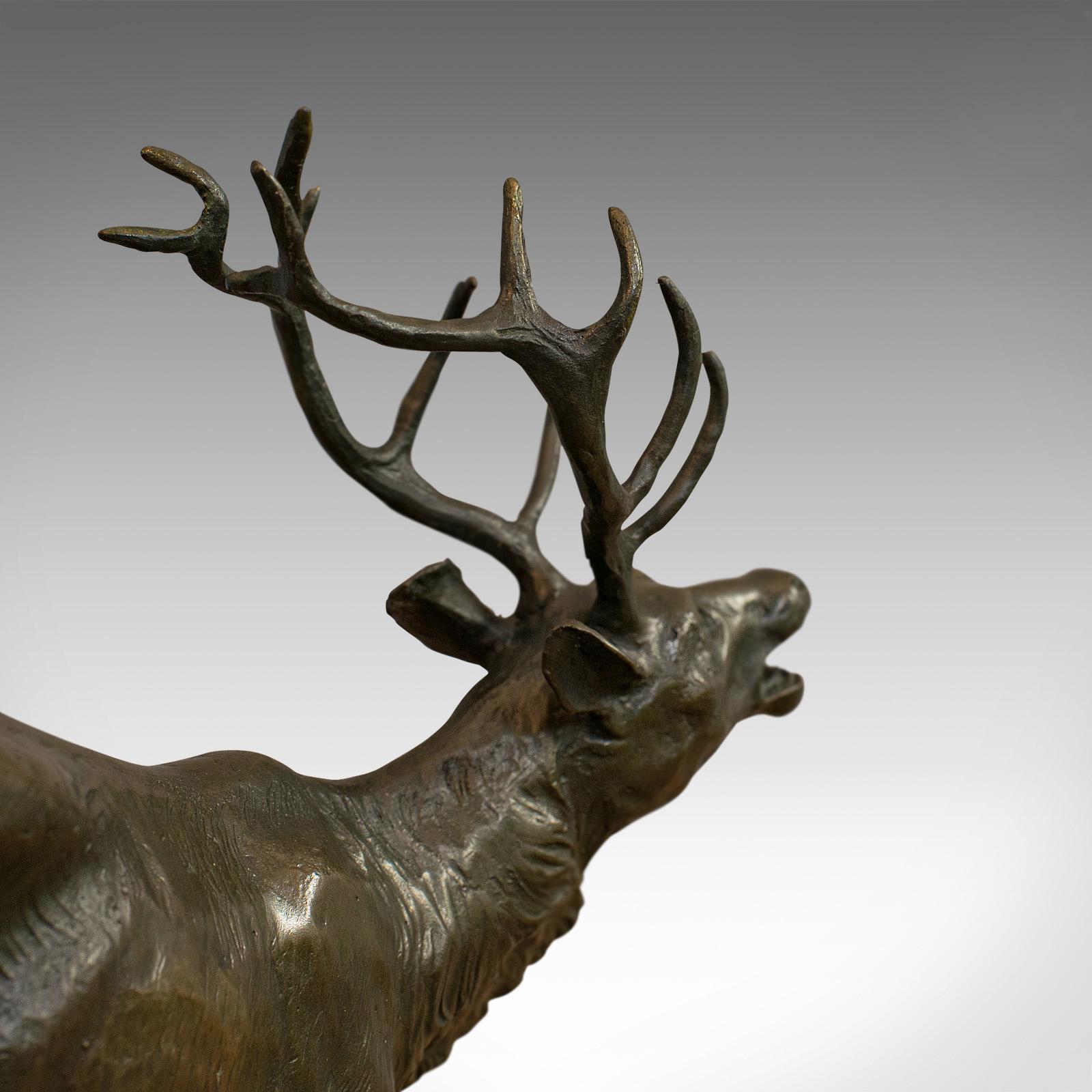 Antique Stag Bronze, French, Deer, Elk, Prosper LeCourtier, Victorian circa 1900 1