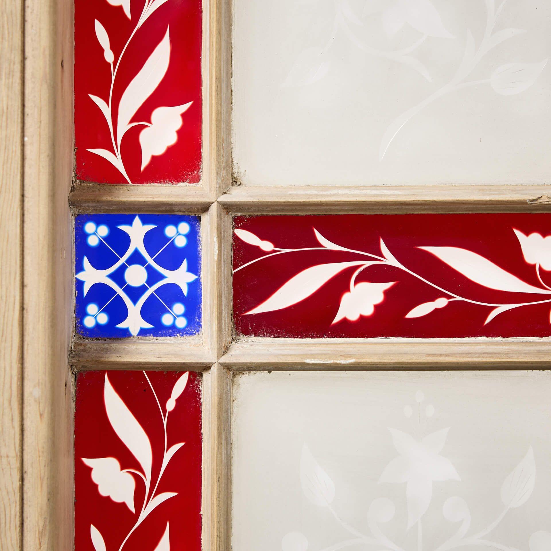 Vidriera antigua Stained glass y Etched glass Inglés en venta