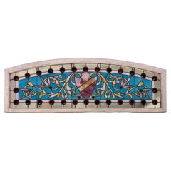 Antique Stained Glass Arch Window Crammed with Jewels