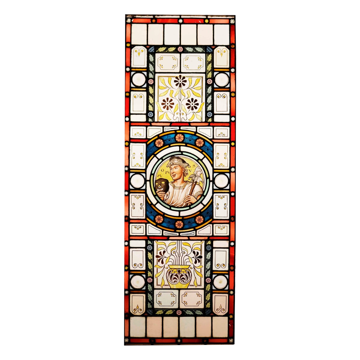 Antique Stained Glass Depicting Momus