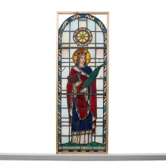 Vitrail ancien représentant Catherine d'Alexandrie