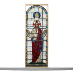 Antique Stained Glass Depiction Of Jesus
