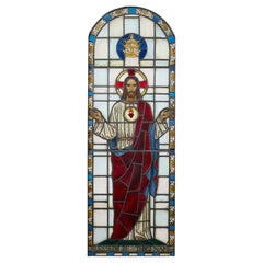 Antique Stained Glass Depiction Of Jesus