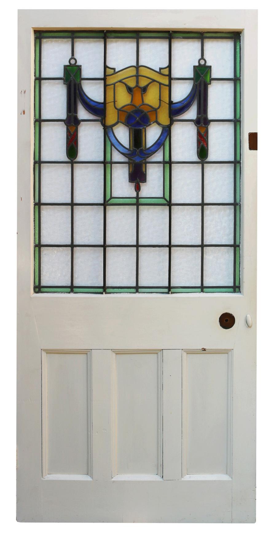 front doors with stained glass panels