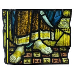 Used Stained Glass Hanging Panel of Nobleman’s Feet