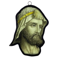 Used Stained Glass Panel Depicting Nobleman’s Head