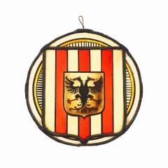 Antique Stained Glass Suncatcher Eagle Panel