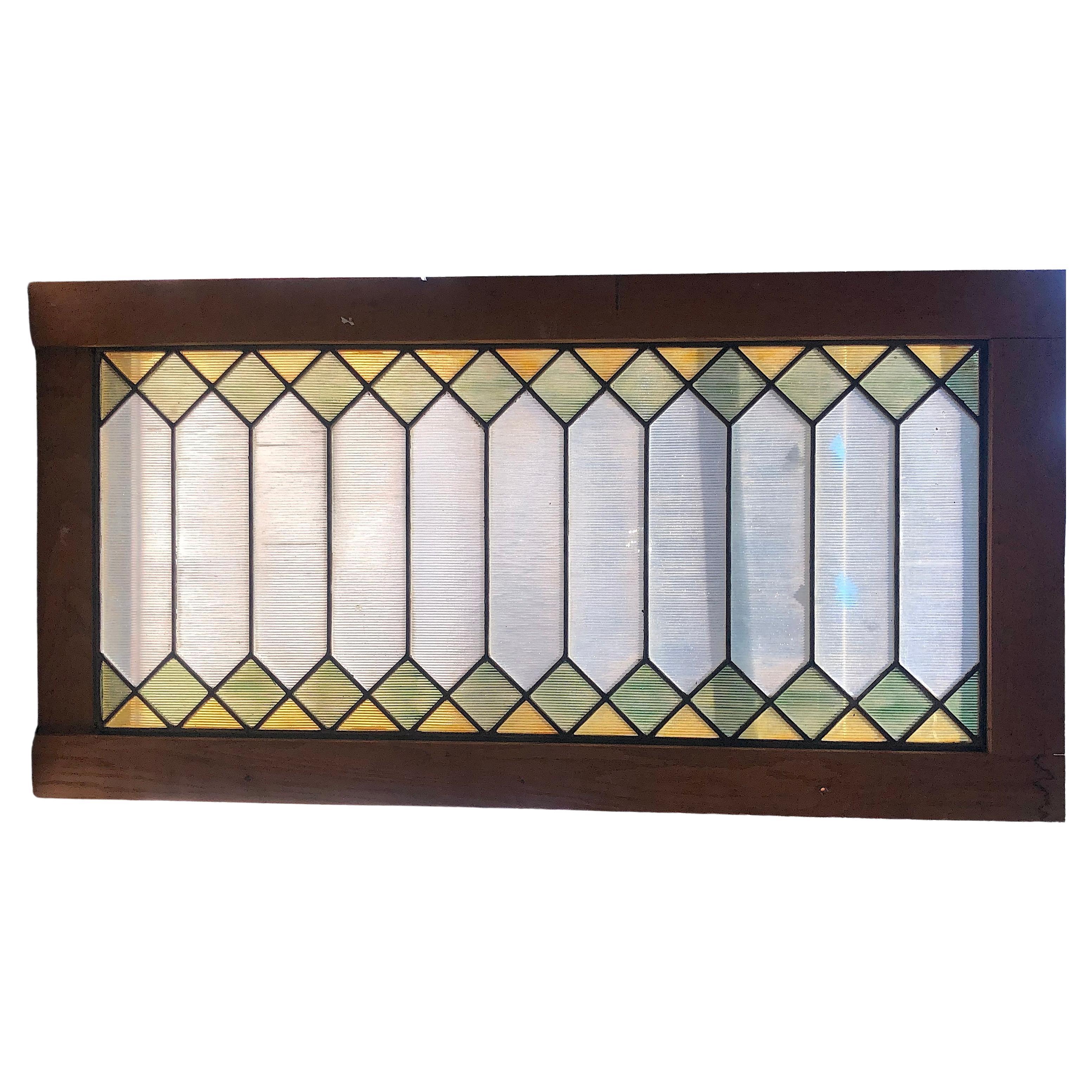 Traversa antica in vetro Stained Glass 54" x 28" in vendita