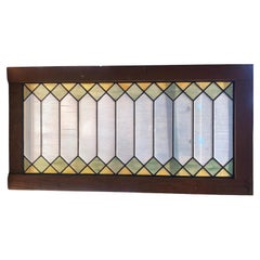 Antique Stained Glass Transom 54" x 28"