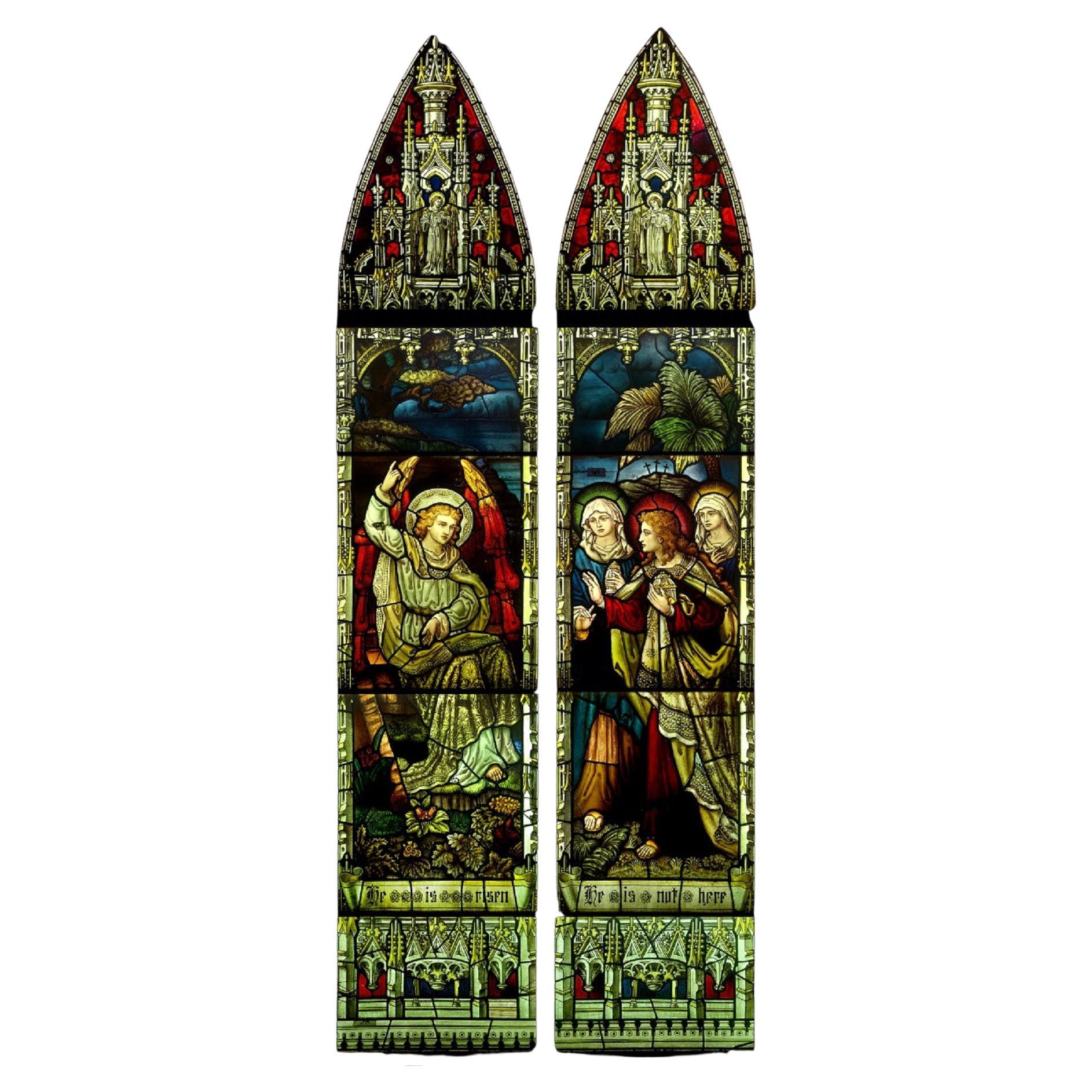 Large Antique Stain Glass Window at 1stDibs