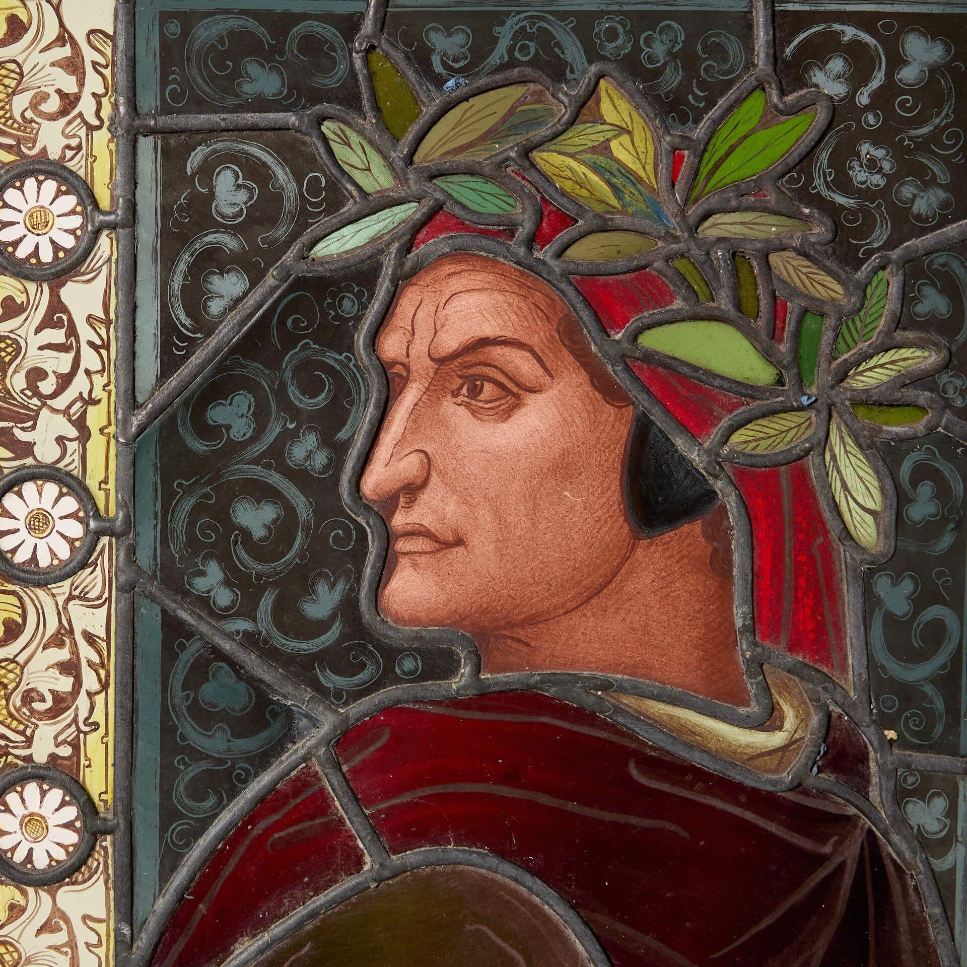 Vittoriano Antica vetrata raffigurante Dante