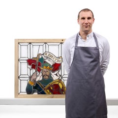 Vitrail ancien représentant Robert The Bruce