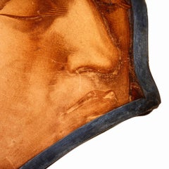 Antique Stained Glass Window Hanging Panel of a Saint or Soldier