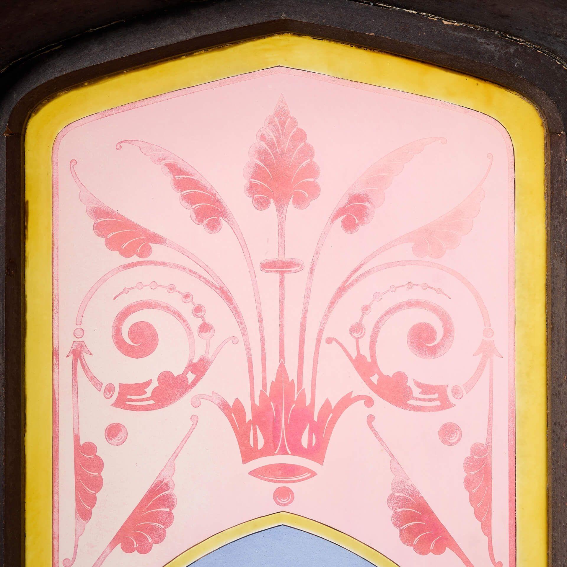 English Antique Stained Glass Window of Ernest Shackleton's Endurance For Sale