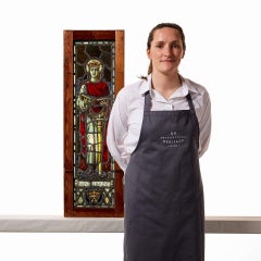 Antique Stained Glass Window of Saint Edmund