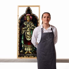 Antique Stained Glass Window of St Edward