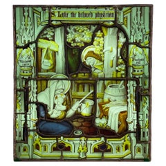Antique Stained Glass Window of St. Luke