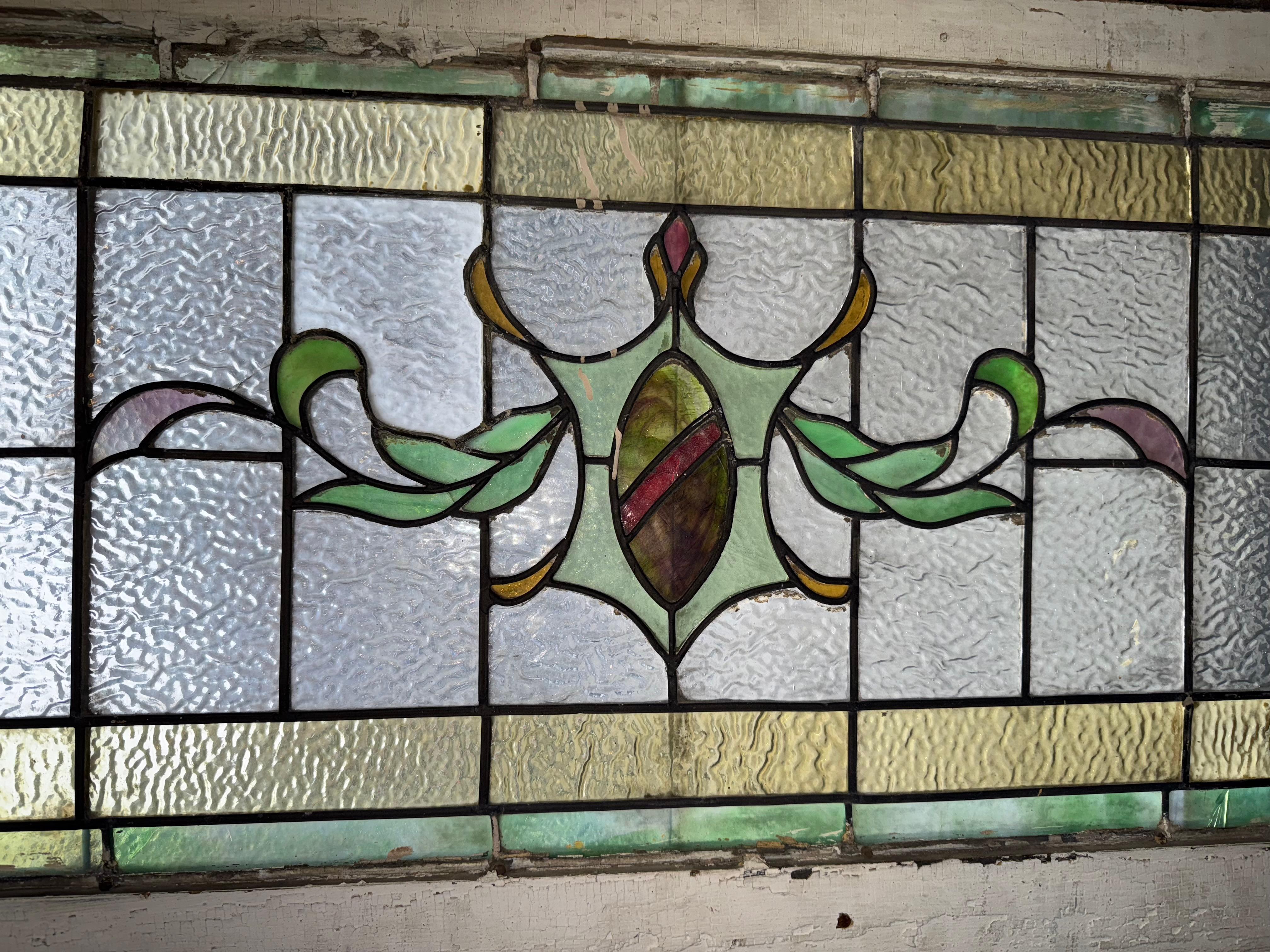 Finestra antica Stained Glass Transom 42 