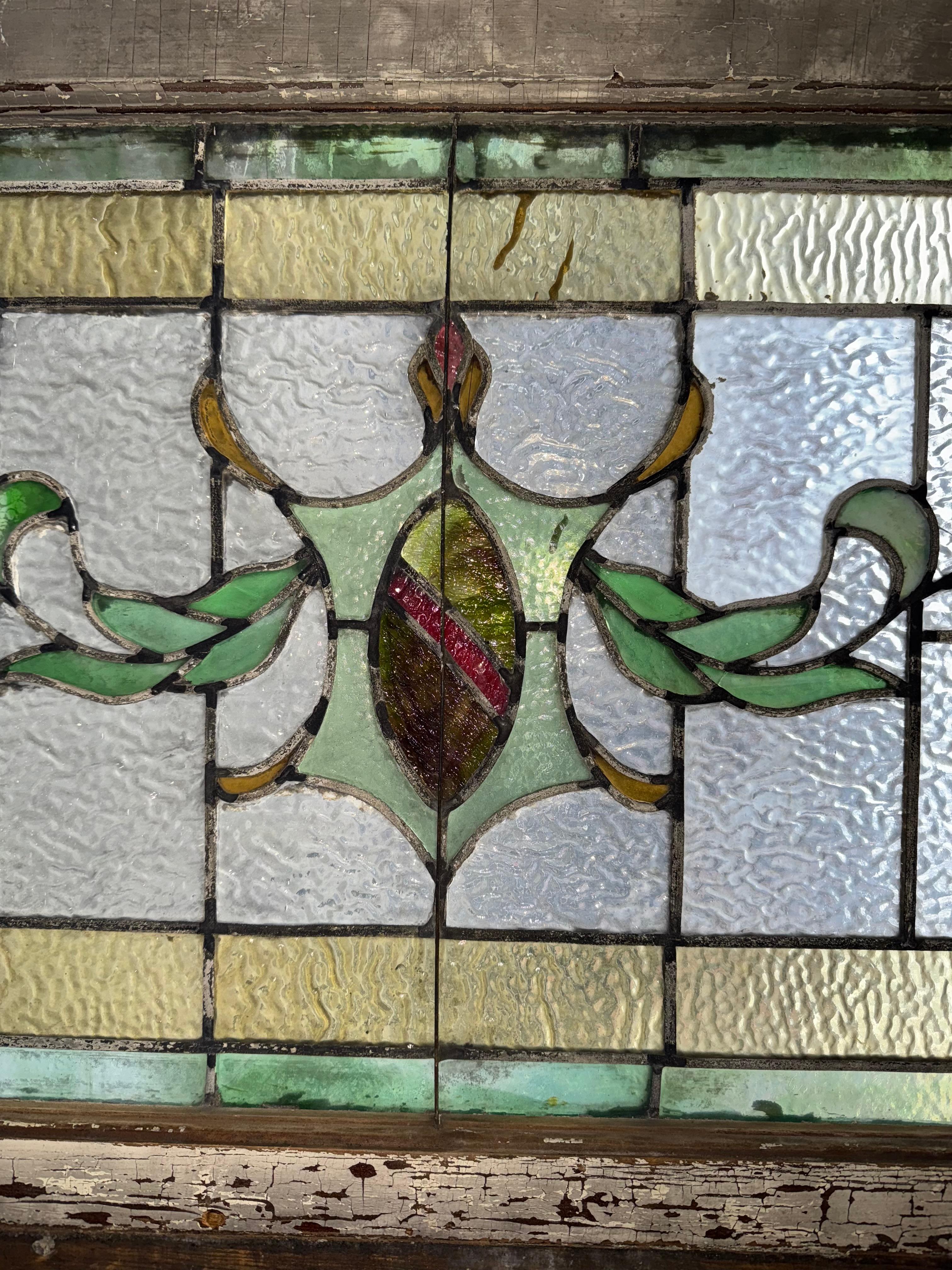 Finestra antica Stained Glass Transom 42 