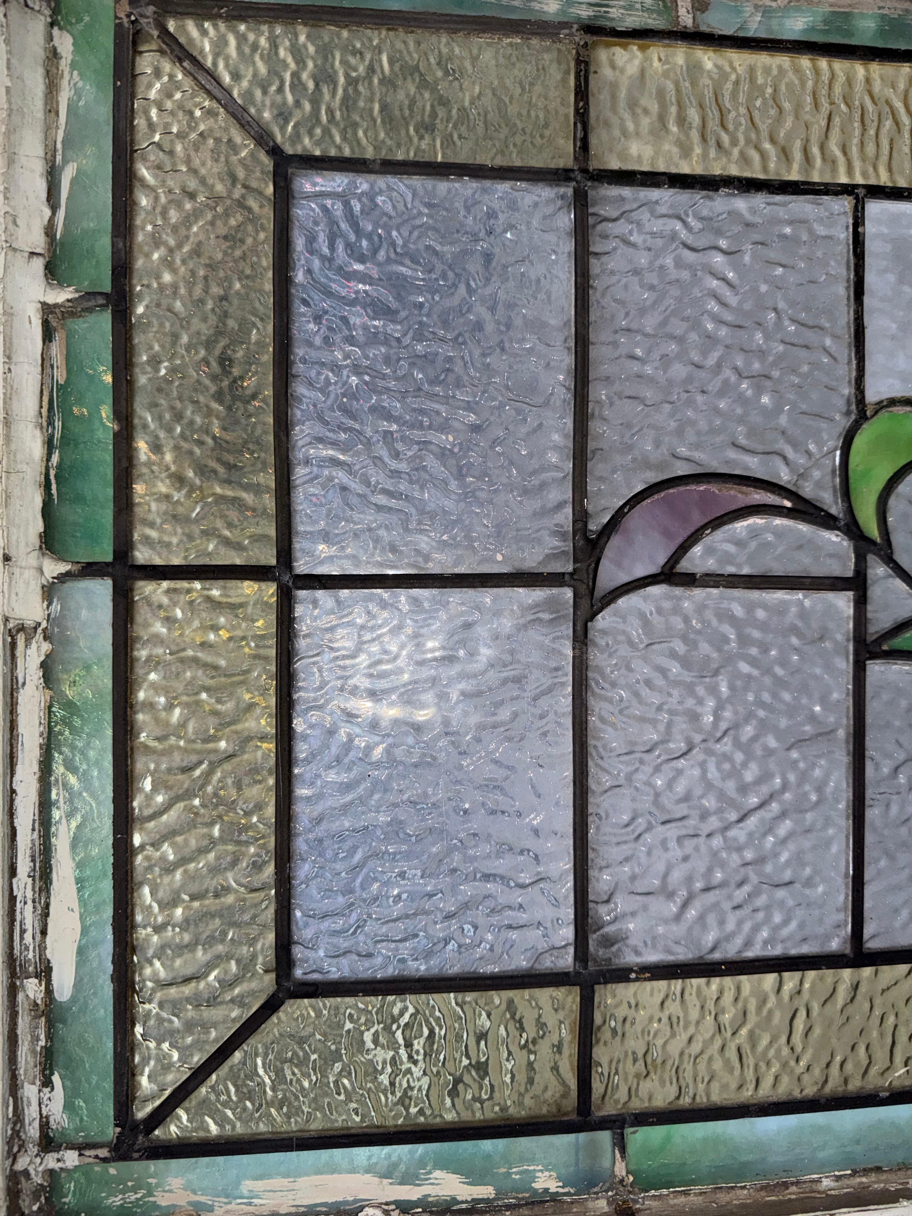 Finestra antica Stained Glass Transom 42 